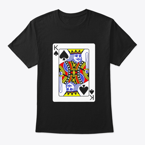 King Of Spades Playing Card Group Black T-Shirt Front
