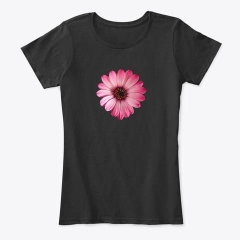 Blooming Daisy Black T-Shirt Front