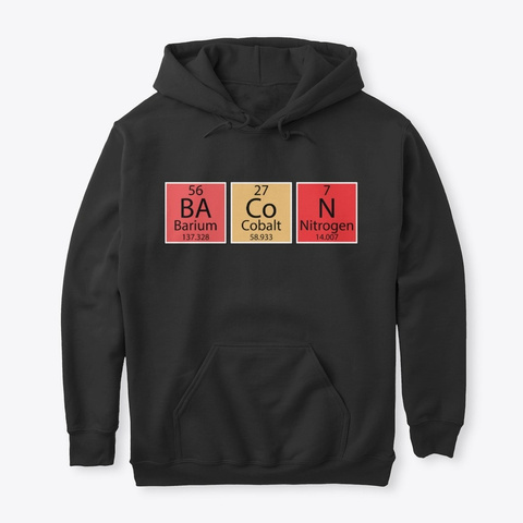 Funny Bacon Science Hoodie Black T-Shirt Front