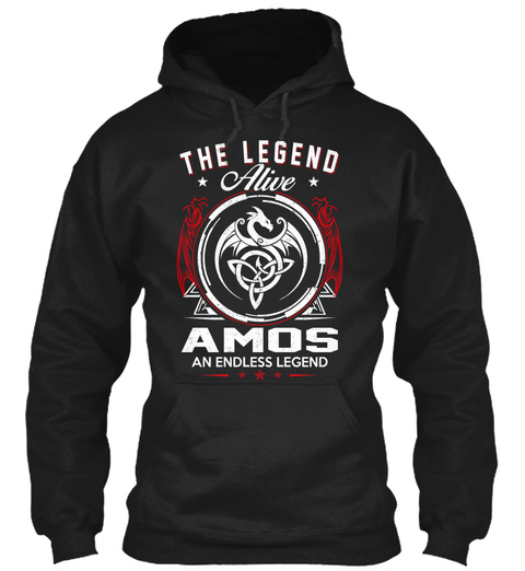 Amos   Alive And Endless Legend Black T-Shirt Front