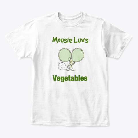Mousie Luvs Vegetables White T-Shirt Front