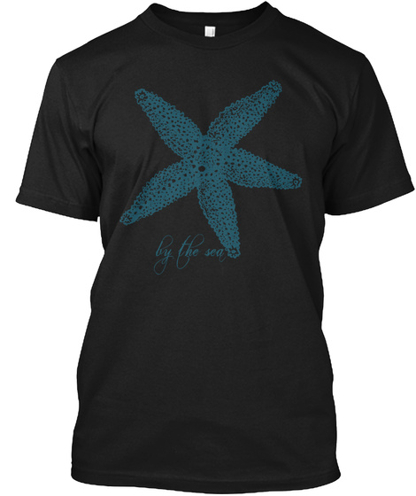 By The Sea Starfish Black T-Shirt Front