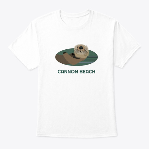 Cannon Beach Or Otter Pnw Tribal White T-Shirt Front