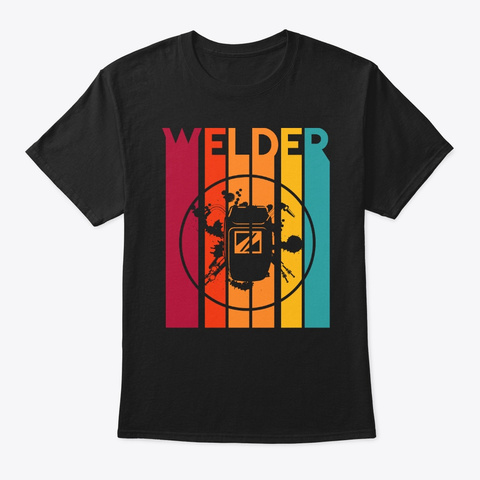 Retro Welder Vintage Black T-Shirt Front