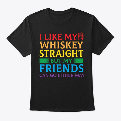 Lgbt Whiskey Rainbow Marriage Equality Black T-Shirt Front