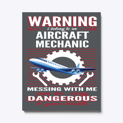 Aircraft Mechanic Canvas Dark Grey T-Shirt Front
