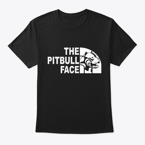 The Pitbull Face Black T-Shirt Front