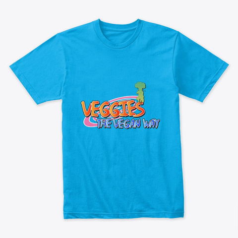 Veggie Vegan Turquoise T-Shirt Front