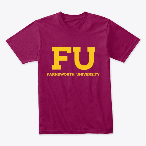 Farnsworth University Cardinal T-Shirt Front