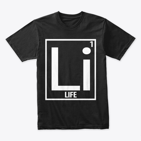 1 Life White Logo Black T-Shirt Front