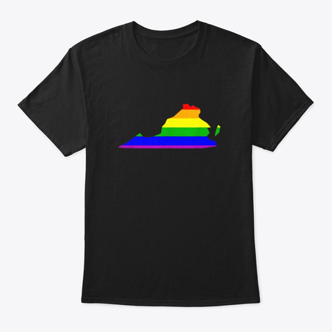 Virginia Rainbow Lgbt Pride T Shirt Black T-Shirt Front