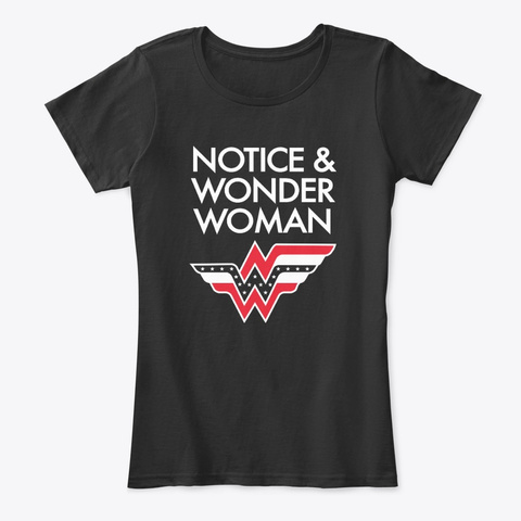 Notice And Wonder Black Women's T-Shirt Front