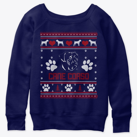 Cane Corso Ugly Christmas Sweater Navy  T-Shirt Front