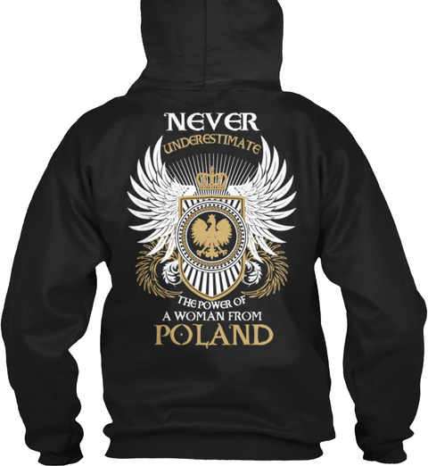 Woman From Poland Black T-Shirt Back