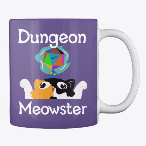 Dungeon Meowster Merch Purple T-Shirt Back