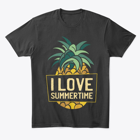 I Love Summer Time Tee Black T-Shirt Front