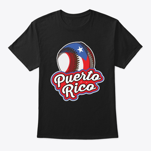 Puerto Rico Baseball | Proud Boricua Black T-Shirt Front