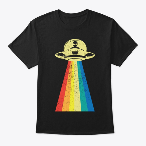 Aliens Art Extraterrestrial Ufo Fan Black T-Shirt Front