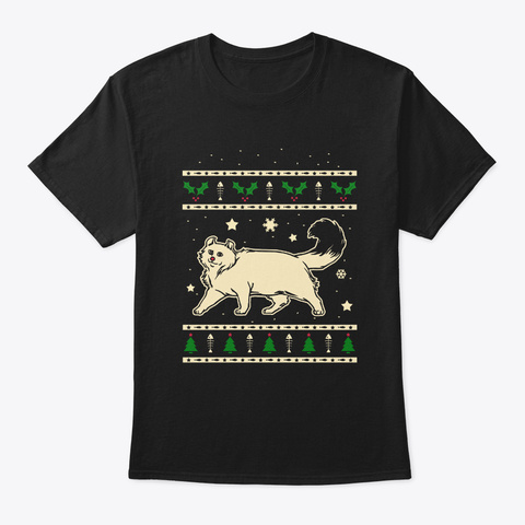 Christmas American Curl Gift Black T-Shirt Front