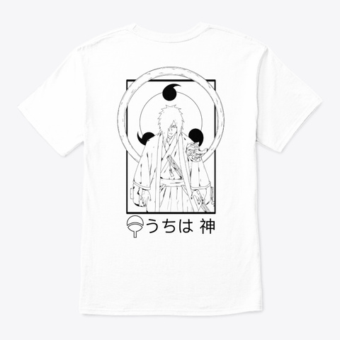 Uchiwa God Black  White T-Shirt Back
