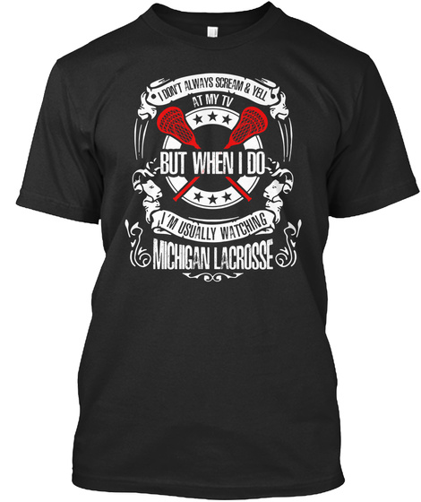 Michigan Lacrosse Fan Club T Shirt Black T-Shirt Front