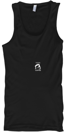 Yoga And Coffee Black T-Shirt Front