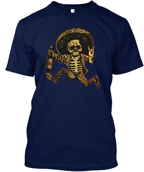 Day Of The Dead Tshirt Navy T-Shirt Front