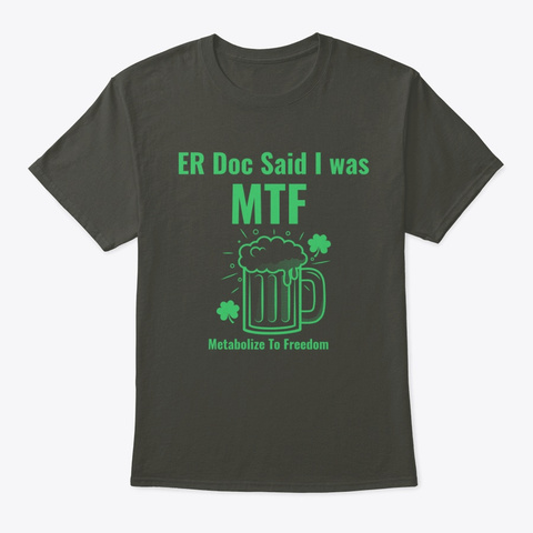 St. Patties Drinking   Er Style Smoke Gray T-Shirt Front