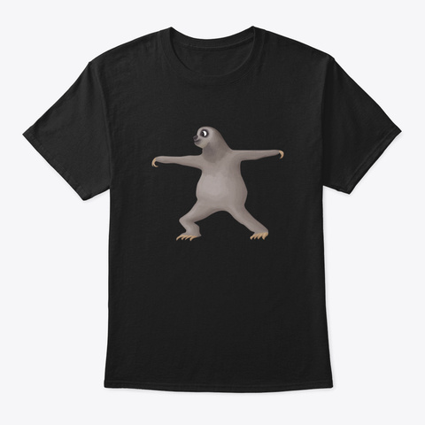 Yoga Sloth Gift I Yogi Zen Meditation Black T-Shirt Front