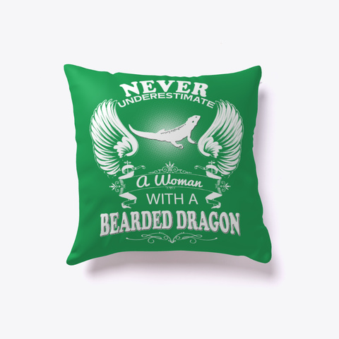 Bearded Dragon Pillow Lover Green Kaos Front