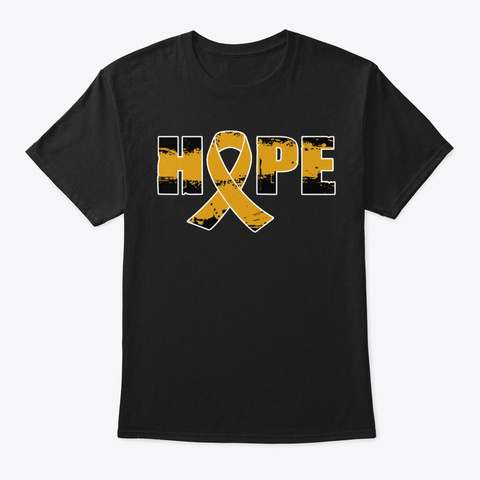 Childhood Cancer Awareness Hope Believe Black T-Shirt Front