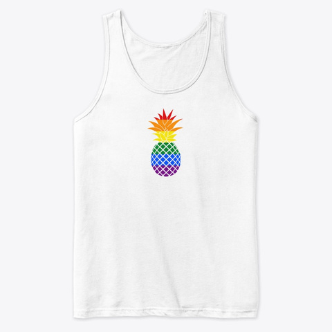 Rainbow Pineapple White T-Shirt Front