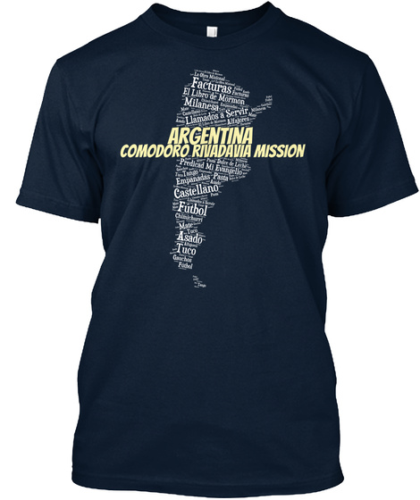 Argentina Comodoro Rivadavia Mission New Navy T-Shirt Front