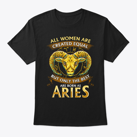 Aries Women Design Birthday Gift Zodiac Black T-Shirt Front