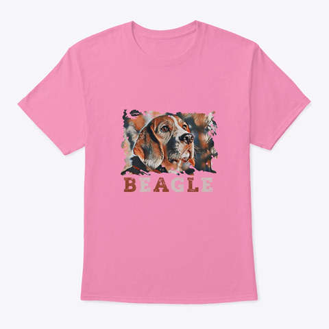Beagle Art Pink T-Shirt Front