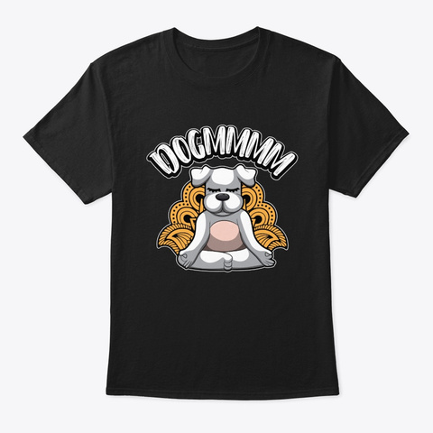 Dogmmmm   Yoga Dog Meditates In Basket Black T-Shirt Front