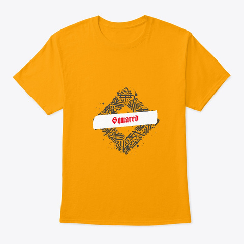 Squared   Artsy Design Gold T-Shirt Front
