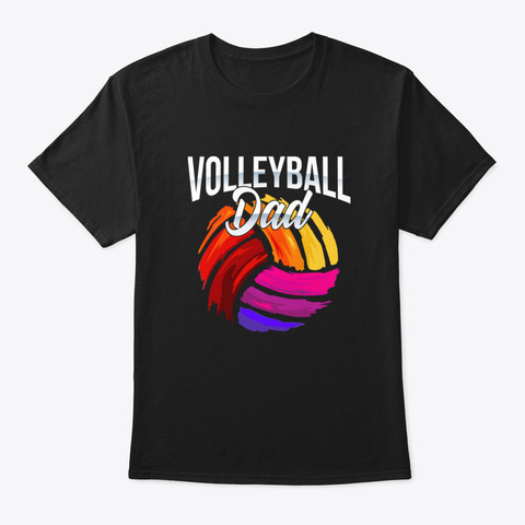 Volleyball Dad Opttc Black T-Shirt Front