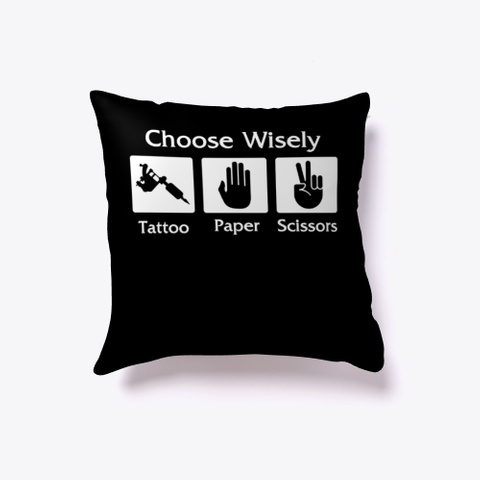 Choose Wisely Tattoo Paper Scissors Black T-Shirt Front