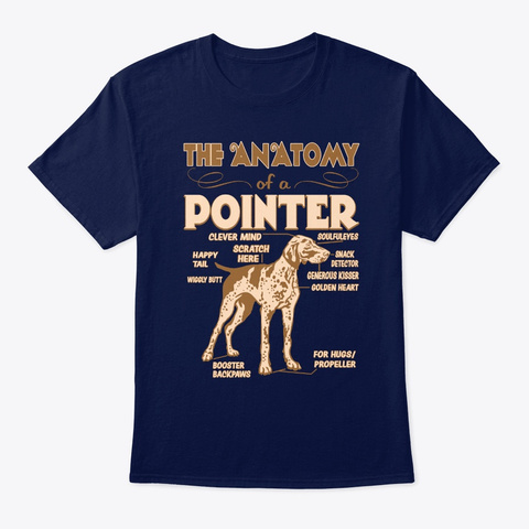 The Anatomy Of Pointer Navy T-Shirt Front