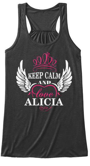 Keep Calm And Love Alicia Dark Grey Heather T-Shirt Front
