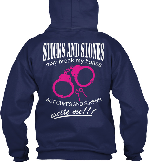 Cuffs And Sirens Hoodie T Shirt Navy T-Shirt Back
