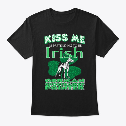 Kiss Pretend Irish Shorthaired Pointer Black T-Shirt Front