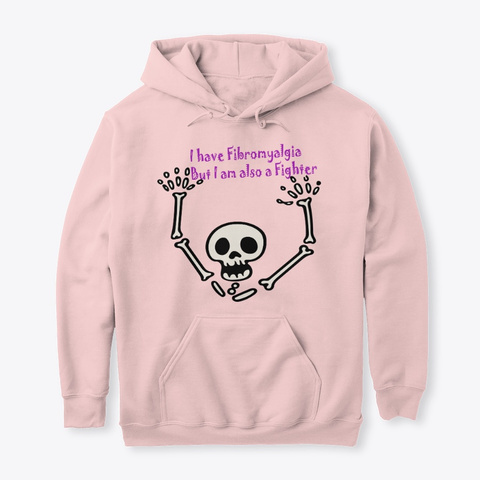 Fibromyalgia Awareness Hoodie Fighter Light Pink T-Shirt Front