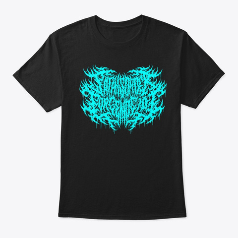 Neon Blue Logo Black T-Shirt Front