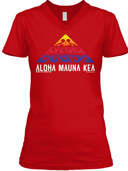 Aloha Mauna Kea Red T-Shirt Front