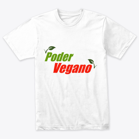 Poder Vegano Heather White Camiseta Front