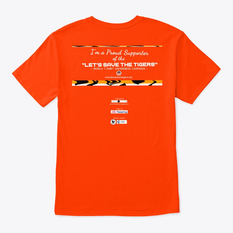 Tiger Eyes   Orange Orange T-Shirt Back