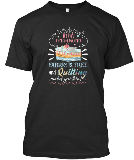 Quilting   Sewing Black T-Shirt Front