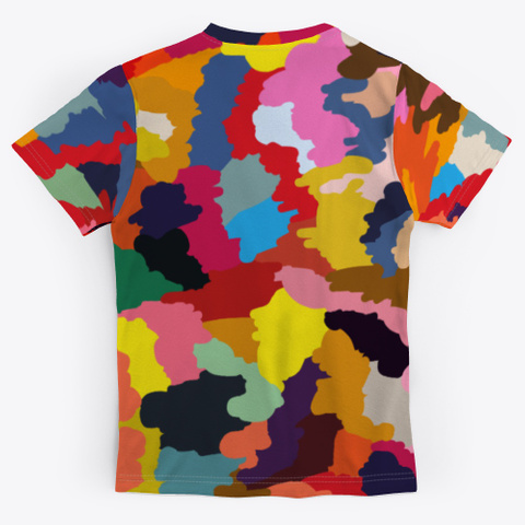 Abstract Colorful Camouflage Patchwork Standard T-Shirt Back